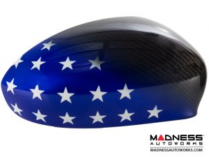 Alfa Romeo 4C Mirror Covers - Carbon Fiber - Full Replacemens - American Flag 